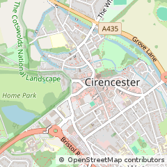 Map of Cirencester, Gloucestershire