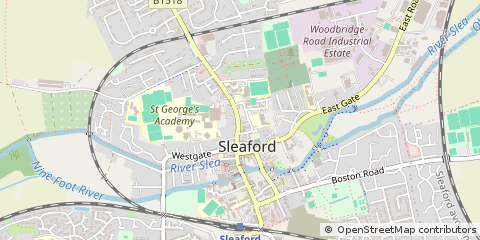 Map of Sleaford, Lincolnshire