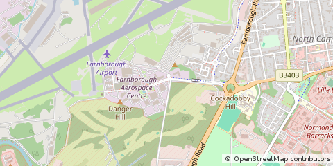 Map of Farnborough, Surrey