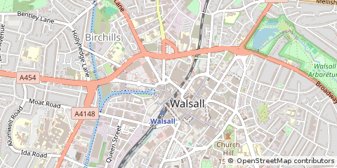 Map of Walsall, West Midlands