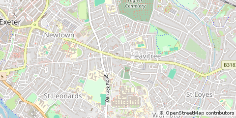 Map of Exeter, Devon