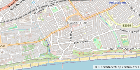 Map of Bournemouth, Dorset