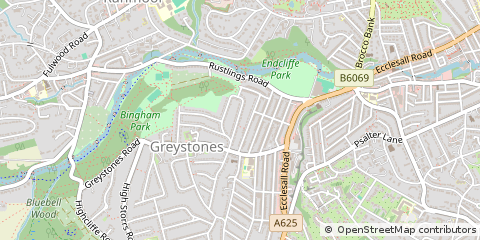 Map of Sheffield, South Yorkshire