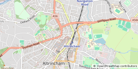 Map of Altrincham, Cheshire