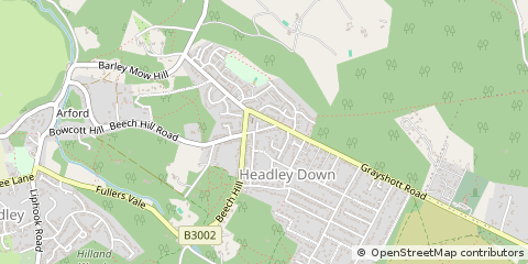 Map of Headley Down, Hampshire