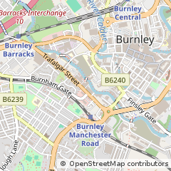 Map of Burnley, Lancashire