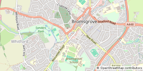 Map of Bromsgrove, Worcestershire