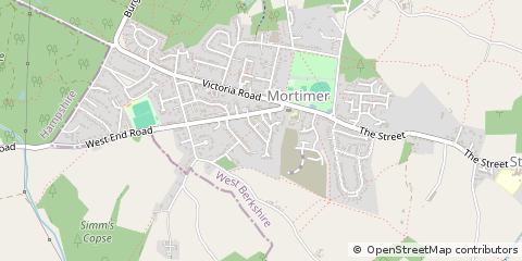 Map of Mortimer Common, Berkshire