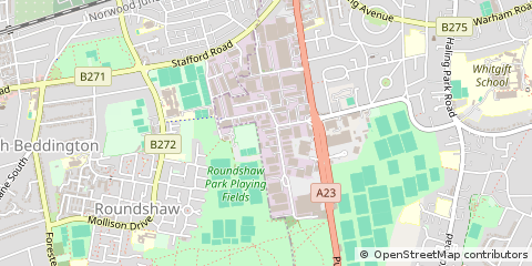 Map of Croydon, Surrey