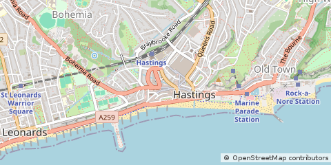 Map of Hastings, East Sussex