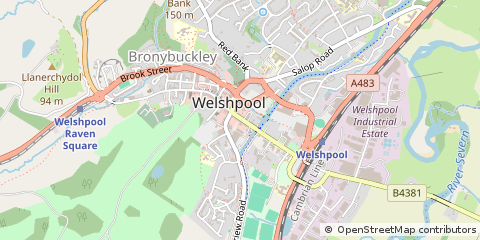 Map of Welshpool, Powys