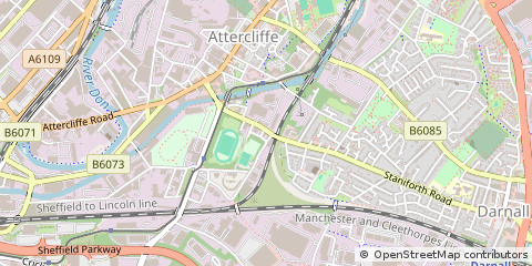 Map of Sheffield, South Yorkshire