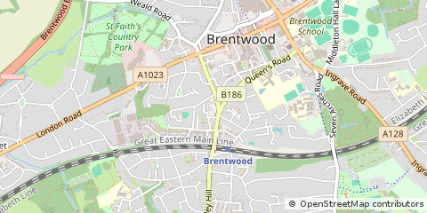 Map of Brentwood, Essex