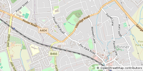 Map of Pinner, Middlesex