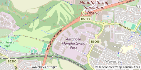 Map of Rotherham, South Yorkshire