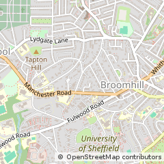 Map of Sheffield, South Yorkshire