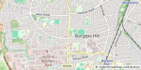 Map of Burgess Hill, West Sussex