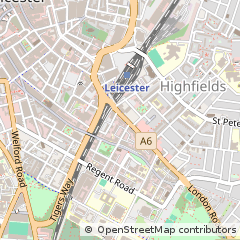 Map of Leicester, Leicestershire