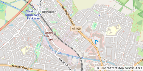 Map of Stratford-Upon-Avon, Warwickshire
