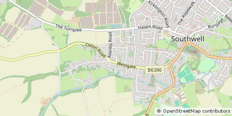Map of Southwell, Nottinghamshire