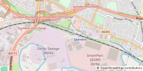 Map of Spondon, Derby
