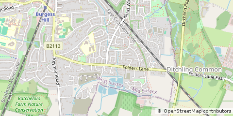 Map of Burgess Hill, West Sussex