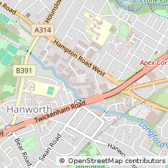 Map of Hanworth, Middlesex