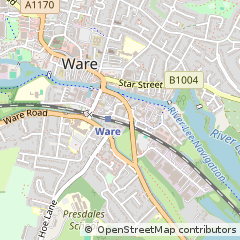 Map of Ware, Hertfordshire