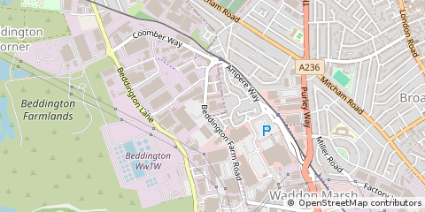 Map of Croydon, Surrey