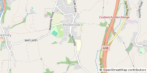 Map of Holbrook, Derbyshire