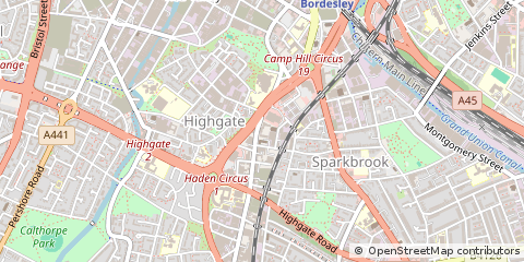 Map of Birmingham, West Midlands