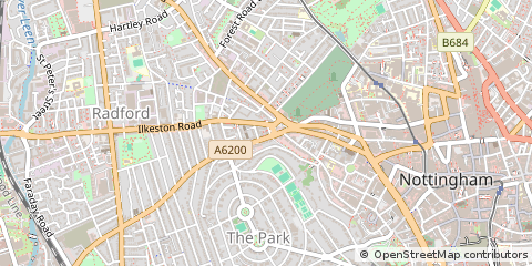 Map of Nottingham, Nottinghamshire