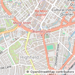 Map of Sheffield, South Yorkshire