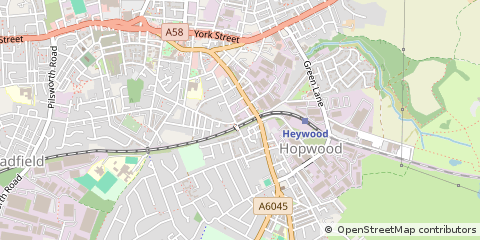 Map of Heywood, Lancashire