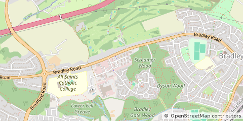 Map of Huddersfield, West Yorkshire