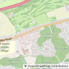 Map of Huddersfield, West Yorkshire