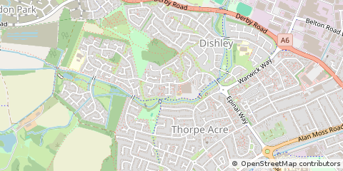 Map of Loughborough, Leicestershire