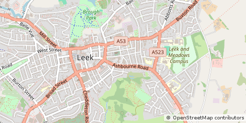 Map of Leek, Staffordshire