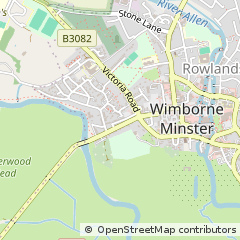 Map of Wimborne, Dorset
