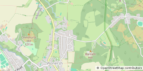 Map of Guildford, Surrey