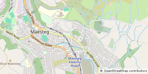 Map of Maesteg, Mid Glamorgan