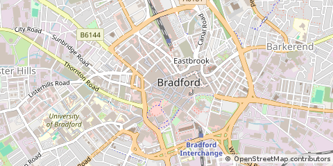 Map of Bradford, West Yorkshire