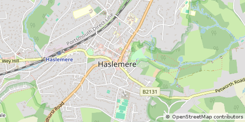 Map of Haslemere, Surrey
