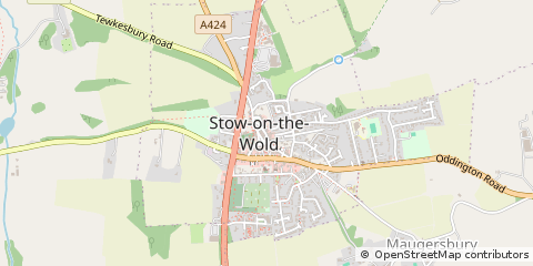 Map of Stow on the Wold, Gloucestershire