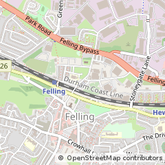Map of Gateshead, Tyne and Wear