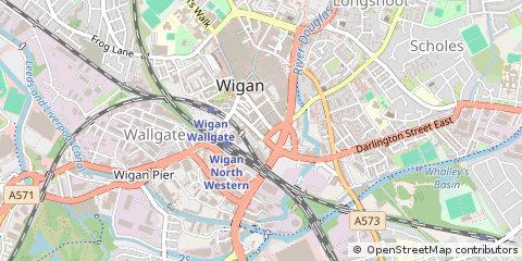 Map of Wigan, Lancashire