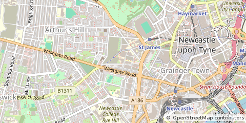 Map of Newcastle Upon Tyne