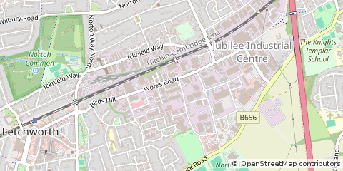 Map of Letchworth Garden City, Hertfordshire