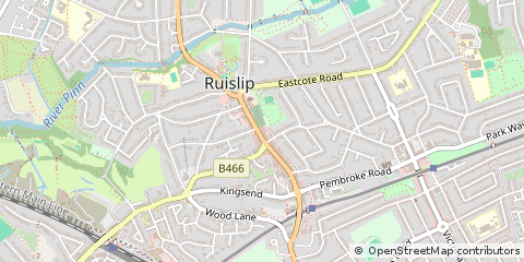 Map of Ruislip, Middlesex