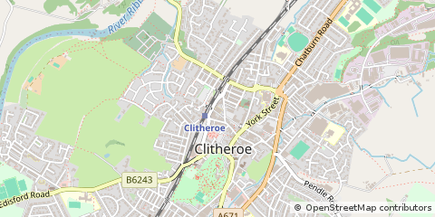 Map of Clitheroe, Lancashire